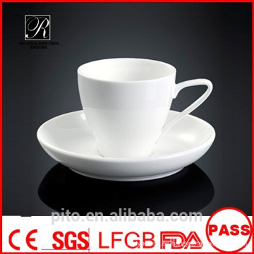 P &amp; T conjunto de café de porcelana real, tazas de café y platillos, tazas de porcelana blanca